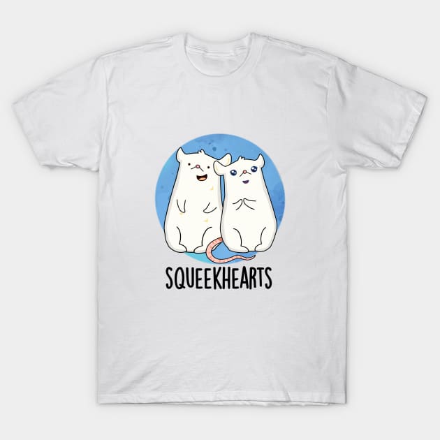 Squeekhearts Cute Mouse Sweetheart Pun T-Shirt by punnybone